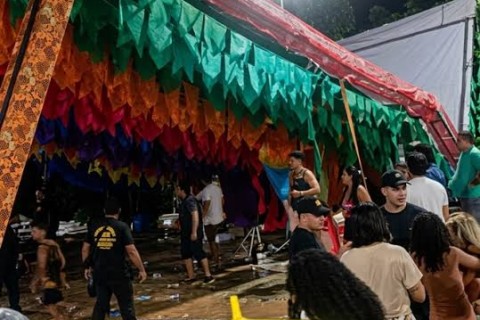 Estrutura desaba durante festa junina em Breves, deixa uma mulher morta e vários feridos